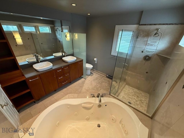 1416 W Gold St, Butte, MT 59701 - full bath with a stall shower, double vanity, and a tub with jets