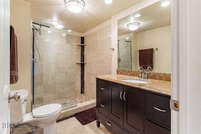 1416 W Gold St, Butte, MT 59701 - full bath with vanity, a tile shower, and tile patterned flooring