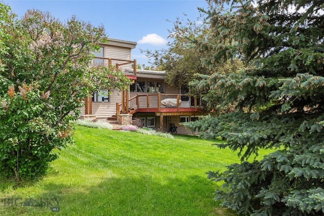 1416 W Gold St, Butte, MT 59701 - back of property featuring a deck and a lawn