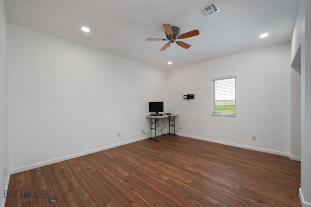 375 Price Rd, Three Forks, MT 59752 - spare room featuring a ceiling fan, wood finished floors, and recessed lighting