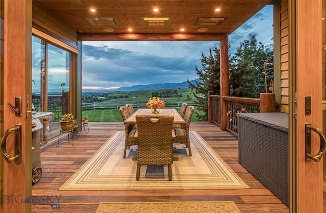 390 Hayrake Ln, Bozeman, MT 59715 - deck featuring a mountain view