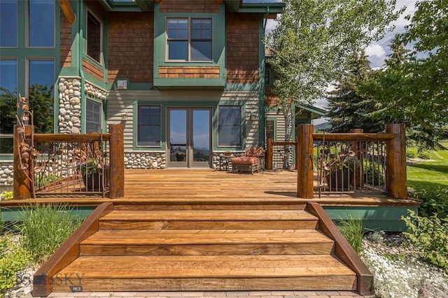 390 Hayrake Ln, Bozeman, MT 59715 - deck with french doors