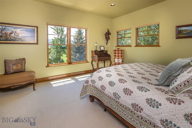 390 Hayrake Ln, Bozeman, MT 59715 - carpeted bedroom featuring multiple windows and recessed lighting