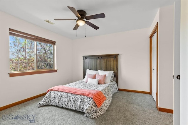 332 N Cottonwood Rd Unit F, Bozeman, MT 59718 - carpeted bedroom with baseboards and a ceiling fan