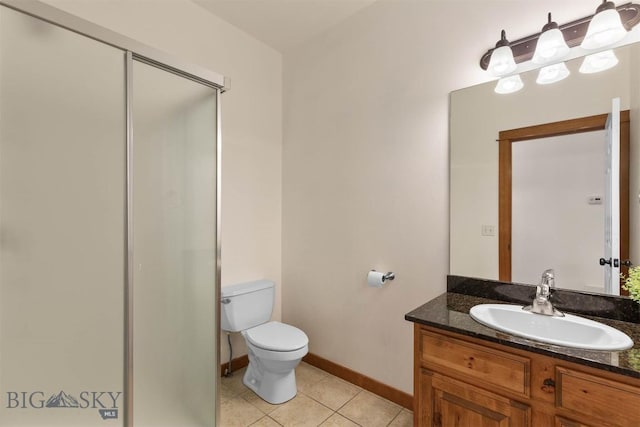 332 N Cottonwood Rd Unit F, Bozeman, MT 59718 - bathroom featuring vanity, a stall shower, and tile patterned floors