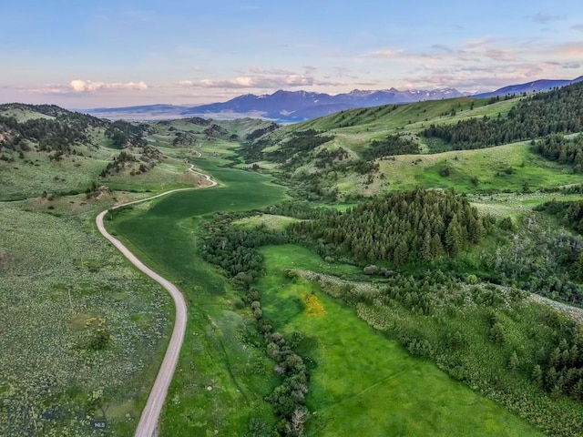 94 Sky Band Trl, Livingston, MT 59047 - aerial view at dusk of a mountain view
