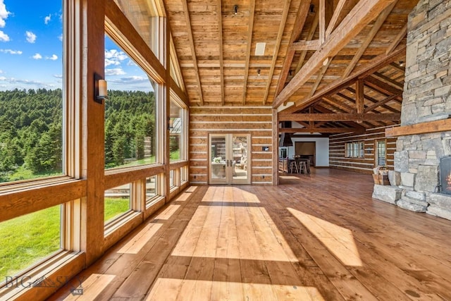 94 Sky Band Trl, Livingston, MT 59047 - unfurnished sunroom with french doors