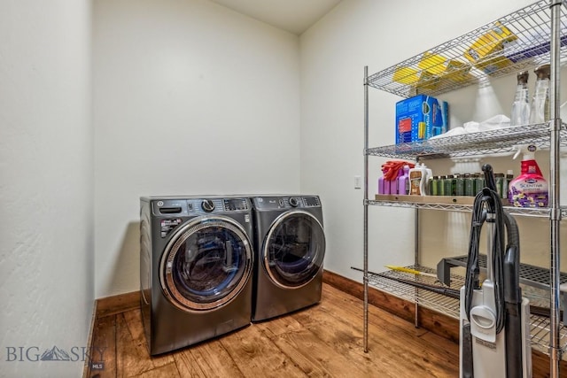 94 Sky Band Trl, Livingston, MT 59047 - washroom featuring hardwood / wood-style floors and washer and clothes dryer