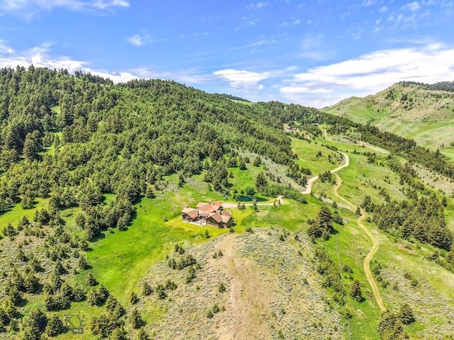 94 Sky Band Trl, Livingston, MT 59047 - drone / aerial view of a mountain backdrop and a heavily wooded area