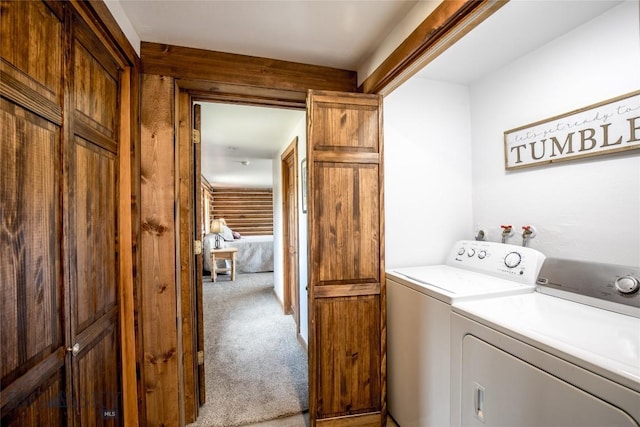 107 Antelope Meadows Rd, Ennis, MT 59729 - laundry room with washing machine and clothes dryer and carpet