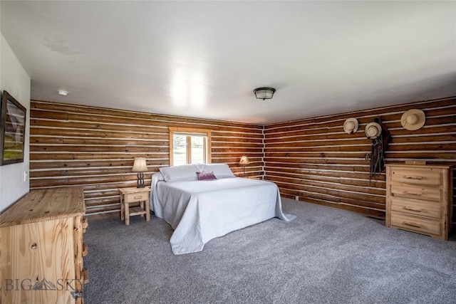 107 Antelope Meadows Rd, Ennis, MT 59729 - carpeted bedroom featuring log walls