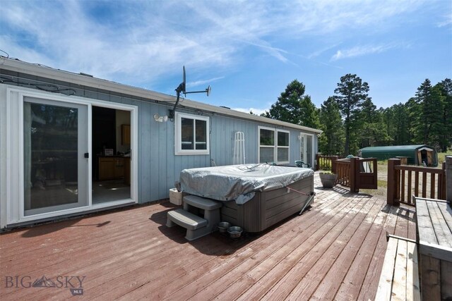 16 Friendspring Mt, Whitehall, MT 59759 - wooden deck with a hot tub