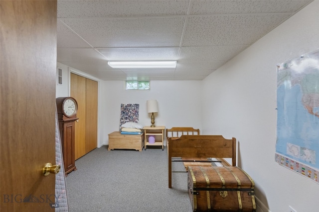 120 N Pine Butte, Bozeman, MT 59718 - carpeted bedroom with a drop ceiling