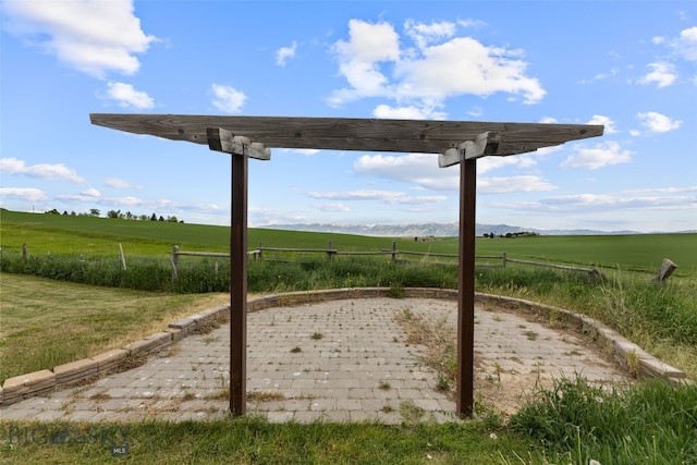 120 N Pine Butte, Bozeman, MT 59718 - view of yard featuring a view of countryside and a pergola