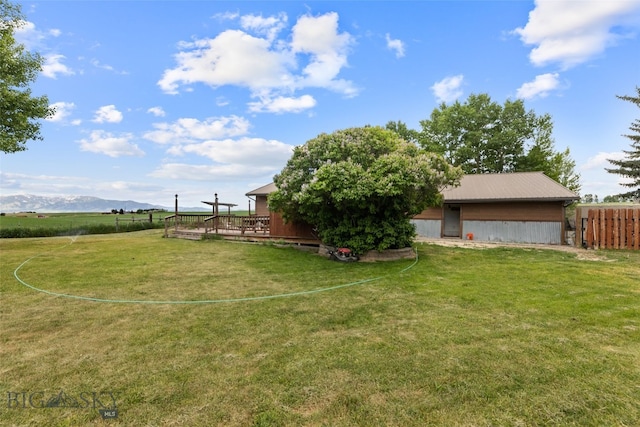 120 N Pine Butte, Bozeman, MT 59718 - view of yard with a deck with mountain view
