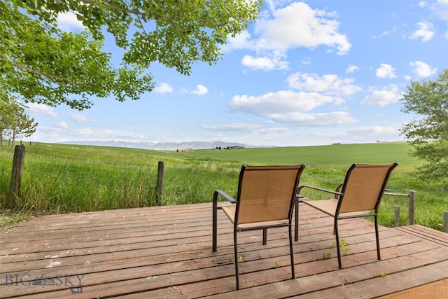 120 N Pine Butte, Bozeman, MT 59718 - wooden terrace with a view of rural / pastoral area