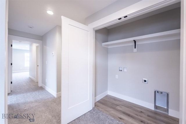 740 Rogers Way Unit A, Bozeman, MT 59718 - laundry area with hookup for an electric dryer, hookup for a washing machine, and recessed lighting