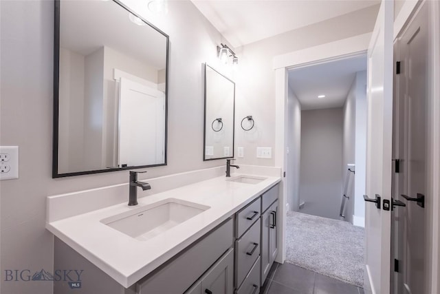 740 Rogers Way Unit A, Bozeman, MT 59718 - full bathroom with double vanity and tile patterned floors