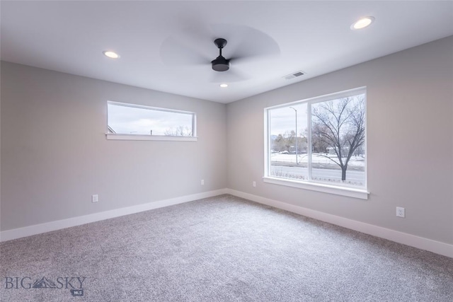 740 Rogers Way Unit A, Bozeman, MT 59718 - carpeted spare room featuring a ceiling fan and recessed lighting