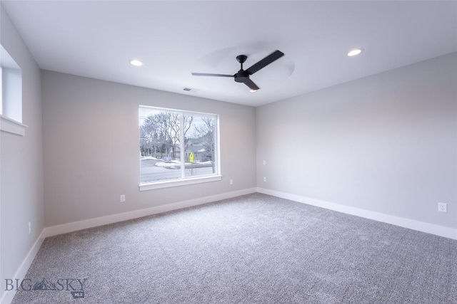740 Rogers Way Unit A, Bozeman, MT 59718 - carpeted empty room with a ceiling fan and recessed lighting