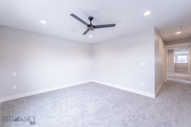 740 Rogers Way Unit A, Bozeman, MT 59718 - carpeted empty room with a ceiling fan, recessed lighting, and a smoke detector