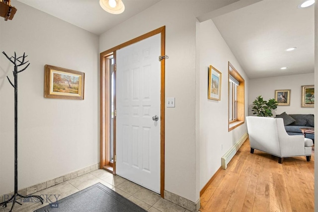 109 Cottonwood St, Manhattan, MT 59741 - foyer with a baseboard heating unit, recessed lighting, and light tile patterned floors
