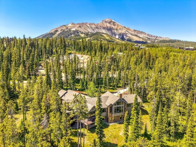 83 Peaks View Dr, Big Sky, MT 59718 - view of subject property featuring a forest and a mountainous background