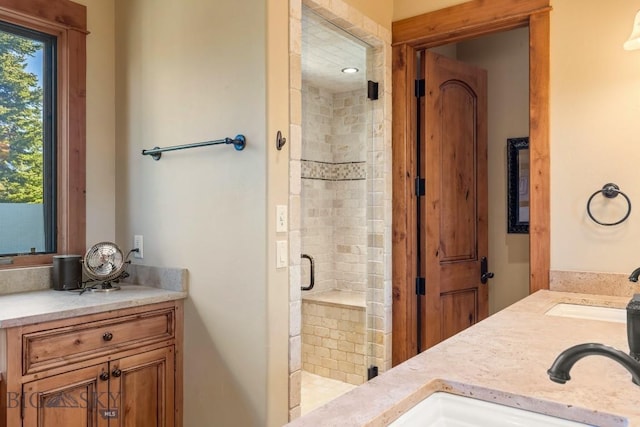 83 Peaks View Dr, Big Sky, MT 59718 - full bath with double vanity and a shower stall