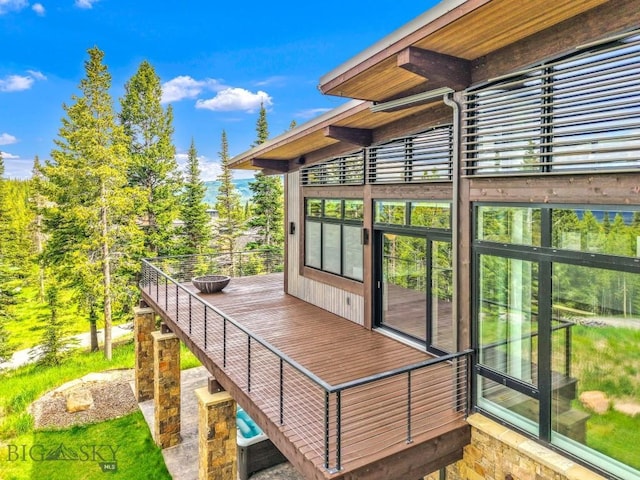 93 Goshawk Trl, Big Sky, MT 59716 - view of wooden deck