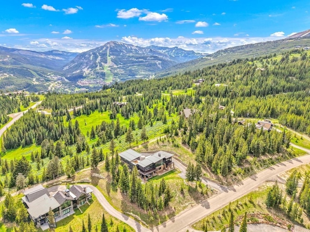 93 Goshawk Trl, Big Sky, MT 59716 - aerial view of a heavily wooded area and a mountain backdrop
