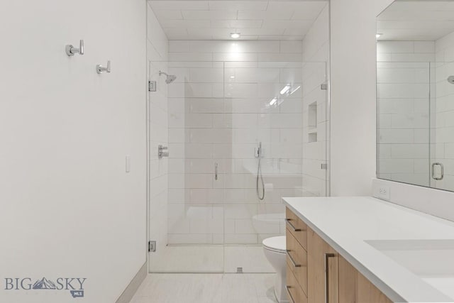 93 Goshawk Trl, Big Sky, MT 59716 - full bath featuring vanity and a shower stall