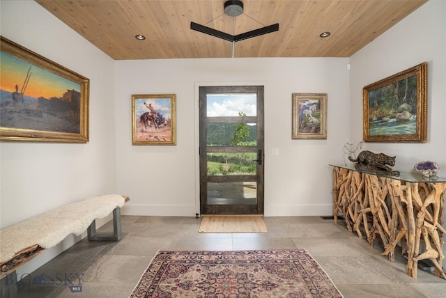 225 Alpen Strasse St, Bozeman, MT 59715 - foyer entrance with wooden ceiling and recessed lighting