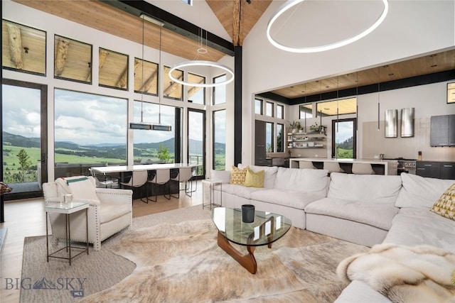 225 Alpen Strasse St, Bozeman, MT 59715 - living room with wood finished floors and high vaulted ceiling