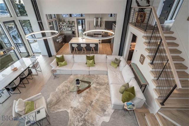 225 Alpen Strasse St, Bozeman, MT 59715 - living area with wood finished floors and stairs