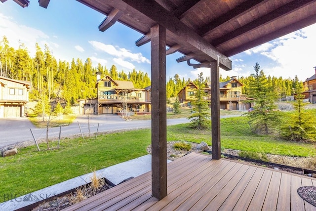 425 Outlook Trl, Big Sky, MT 59716 - wooden deck featuring a yard and a residential view