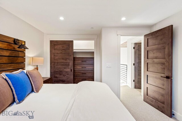 425 Outlook Trl, Big Sky, MT 59716 - carpeted bedroom featuring recessed lighting and a closet