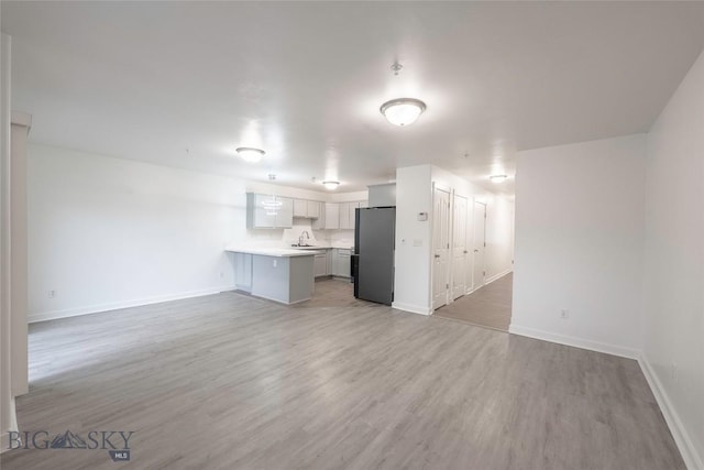 1010 Cruiser Ln Unit M, Belgrade, MT 59714 - unfurnished living room featuring a sink and light wood-type flooring