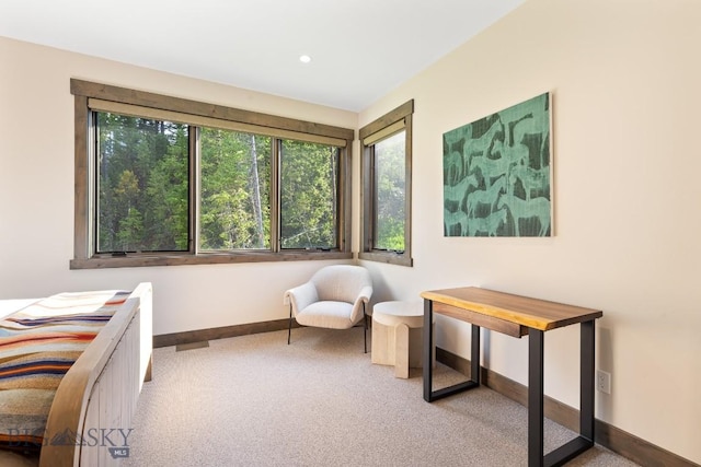 580 Outlook Trl Unit 42, Big Sky, MT 59730 - sitting room with carpet flooring and recessed lighting