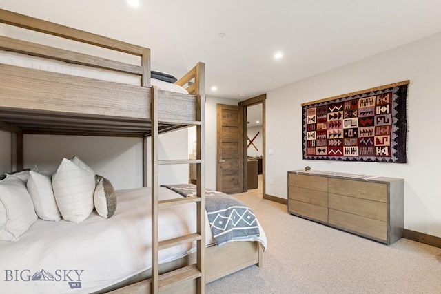 580 Outlook Trl Unit 42, Big Sky, MT 59730 - bedroom with light carpet and recessed lighting