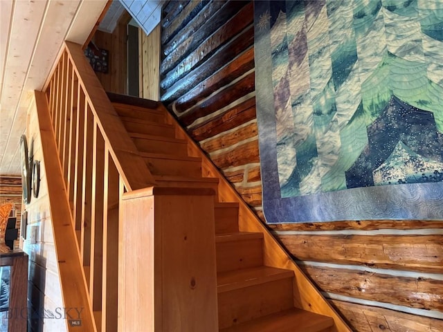 185 Howie Rd, Big Timber, MT 59011 - stairs with wooden walls