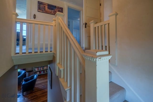 302 Ordway St S, Wilsall, MT 59086 - staircase with wood finished floors