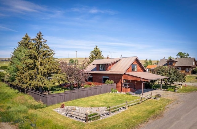 302 Ordway St S, Wilsall, MT 59086 - log-style house featuring dirt driveway and a chimney