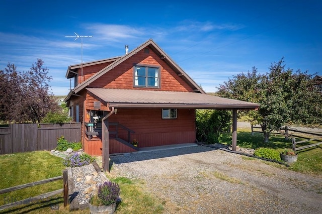 302 Ordway St S, Wilsall, MT 59086 - view of front of house featuring driveway and a metal roof