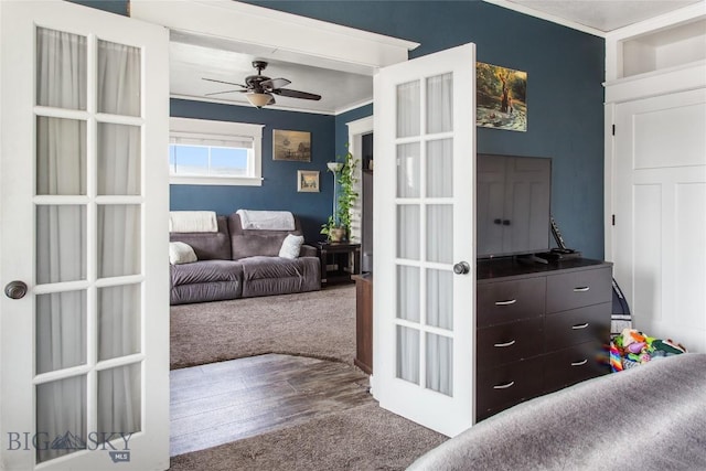 221 E Front, Butte, MT 59701 - bedroom featuring carpet floors and ornamental molding