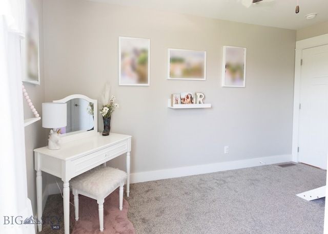 138 E Shade Tree Ln, Manhattan, MT 59741 - office area with carpet floors and ceiling fan