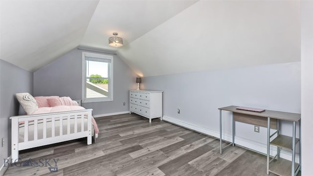 1008 E Missoula, Belgrade, MT 59714 - bedroom with wood finished floors and vaulted ceiling