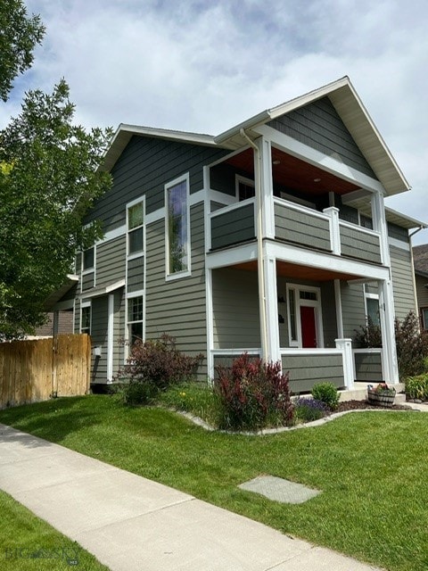 3885 Equestrian Ln, Bozeman, MT 59718 - view of front of property with a balcony and a porch