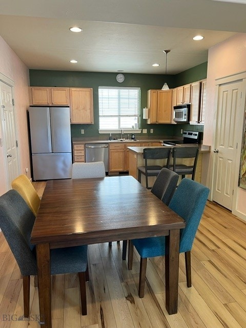 3885 Equestrian Ln, Bozeman, MT 59718 - dining room featuring recessed lighting and light wood-style flooring