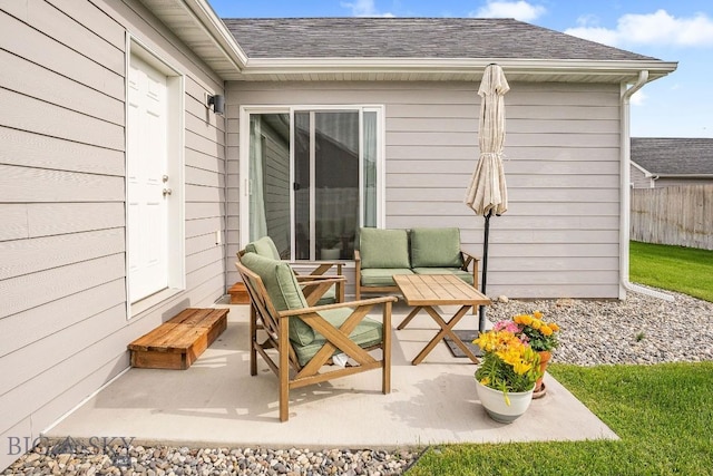 708 Pierre St, Belgrade, MT 59714 - view of patio featuring an outdoor hangout area