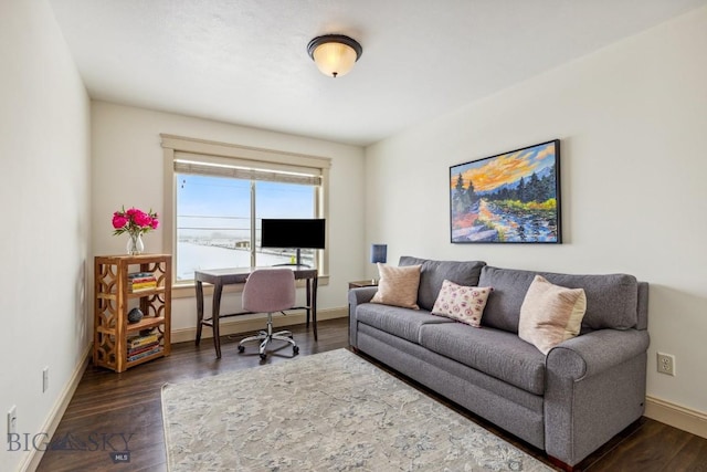 3609 Fieldstone W, Bozeman, MT 59715 - office with baseboards and dark wood finished floors